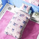 Disney Stitch Bettwäsche Kinder, Wendbares Kinder Bettwäsche Set mit...