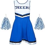 Redstar Fancy Dress - Damen Cheerleader-Kostüm - Uniform mit Pompons...