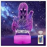 QQAAMZ Wednesday Addams Lampe 3d Illusion Nachtlicht Kinder Touch Mit...