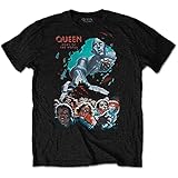Queen T Shirt News of The World Vintage Band Logo Nue offiziell Herren...