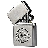 Zippo Feuerzeug mit Gravur Bester Papa der Welt auf Chrome Brushed...