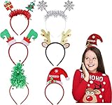 Christmas headband, 6 Stück Weihnachts-Haarreif,Weihnachten Stirnband...