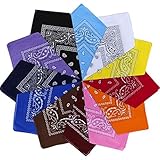 Vivibel Bandana Kopftuch Baumwolle,12er Paisley Bandana Halstuch 55 x...