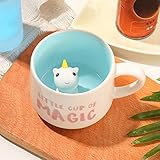 Wholede 3D Kaffeetasse mit Einhorn, 340 ml Keramik Lustige Teetassen,...