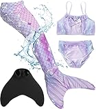 Corimori – Meerjungfrau-Schwimm-Flosse mit Bikini für Kinder,...