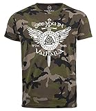 Neverless® Herren Camo-Shirt See You in Valhalla Schwert Runen Odin...