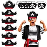 COLOFALLA 12 Stück Piraten Zubehör Set 6 pcs Piratenhut Kinder 6 pcs...