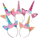 LUKIUP 5 Stück Einhorn Haarreif, Einhorn Stirnband Kinder, Einhorn...