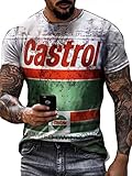 Tomwell Herren Racing Team T-Shirt Kurzarm Retro Printed Biker...