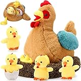Skylety 9,84 Zoll Plüsch Ei Huhn mit Bauch mit Reißverschluss,...