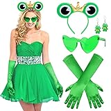 HOWAF Frosch Kostüm Erwachsene Kinder Frosch Haarreif Frosch Hut...