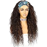 Sapphirewigs Lockige Stirnband Perücke lange braun synthetische...
