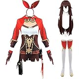 Mr.LQ Genshin Impact Cosplay Kostüm Amber Cosplay Kleid mit Perücke...