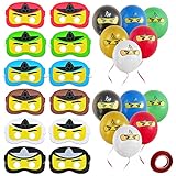 NRGQDW Ninja Maske Kinder 12pcs Ninja Masken Cartoon Party Maske...