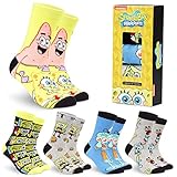 SPONGEBOB SQUAREPANTS Lustige Socken Herren, 5er Pack Swammkopf Bunte...