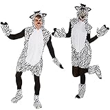 TecTake Kostüm Zebra für Sie und Ihn | Aus weichem Fellimitat |...