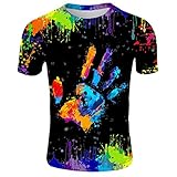 Geilisungren Herren Basic Rundhalsausschnitt Kurzarm T-Shirts Bunt...