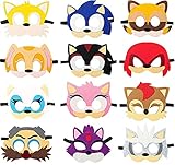 YCWSSB Sonic Masken, 12 Pcs Maske Kostüm Sonic, Tiermasken für...