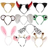 BHGT 10 Pcs Tier Haarreif mit Ohren Stirnbänder Tiger Hund Giraffe...