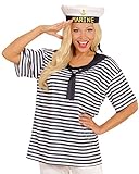 Karneval-Klamotten Matrosin Matrosen Kostüm Set Damen blau-weiß...