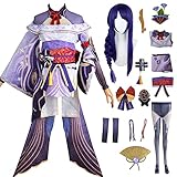 YEAJION Genshin Impact Cosplay Raiden Shogun Kostüm Komplettes Set...