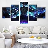 ZHRMGHG Yasuo Mid-Laner-Charakter Wahrer Schaden 5 Teilig Leinwand Hd...
