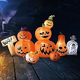 OVIFM Halloween Deko Aufblasbarer Kürbis, Halloween Dekoration Set...