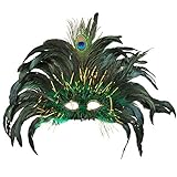 Boland 00265 - Augenmaske Peacock Queen, Pfauen-Königin,...