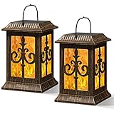 RGBING Solar Laternen für Draußen 2 Stück Solarleuchten mit...