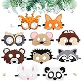 Maske Filz Kinder,10 Stück Kinder Cosplay Masken,Tiermasken für...