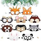 Maske Filz Kinder,10 Stück Kinder Cosplay Masken,Tiermasken für...