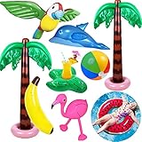 Yetech Aufblasbare Palmen Baum Strand Spielzeug Set, 9PCS Aufblasbare...