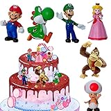 Super Mario Figuren für Torte 6pcs Super Mario Geburtstag Deko Mini...