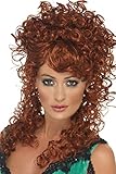 Smiffys Damen Lange und Lockige Perücke mit Pony, Saloon Girl...