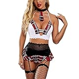 Jungerhouse Damen Sexy Dessous Minirock Set Schulmädchen Outfit...