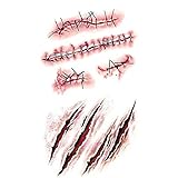 EROSPA® Tattoos Bogen Temporär - Narben Wunden - Halloween Karneval...