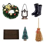witgift Puppenhaus Zubehör Miniatur Vintage Öllampe Weihnachtskranz...