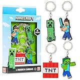 Minecraft Schlüsselanhänger Jungen - Kinder Schlüsselanhänger Set...