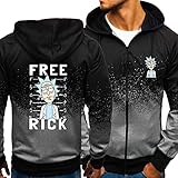 KEYT Lässige Herren-Hoodies Für Rick and Morty Print Farbverlauf...