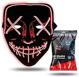 TK Gruppe Timo Klingler LED Leucht Grusel Maske rot - wie aus Purge...