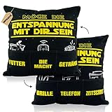 45 x 45cm Zierkissenbezug mit 6 Taschen Möge die Entspannung mit dir...