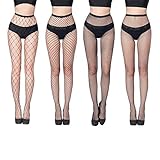 FLORA GUARD Damen Netzstrumpfhose, Sexy Kreuz-Socken, 4 Paar hoch...