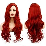Perücke Rot Damen Lang Lockig gewellt Haare Perücken Synthetische...