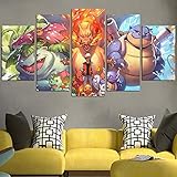 13Tdfc 5 Teilig Leinwand Wanddeko Pokemon Venusaur Charizard Blastoise...
