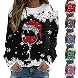 2024 Weihnachtspullover Damen Lustig Weihnachts Sweatshirt...