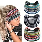 Generse Breites Stirnband Boho Kopftücher Elastischer Knoten Yoga...