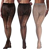 SATINIOR 3 Paar Metallic Strumpfhose Damen Shimmer Strumpfhose...