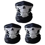 Gesichtsmaske für motorrad,3 Stück Nahtlos Schädel Gesicht Schlauch...