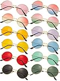 12 Paare Runde Sonnenbrille Retro 60er Jahre Stil Kreis Getönte...