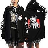 Vocha Anime Kleidung Sweatjacke Damen Mit Kapuze Demon Slayer Zip-up...